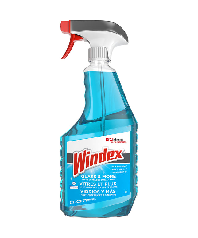 WINDEX Glass Cleaner – Liquid Trigger Spray Bottle, 32 oz (8 PK), Unscented