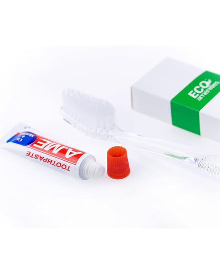 ECO Amenities Disposable Dental Kit – Toothbrush + Peppermint Toothpaste (Case of 100)