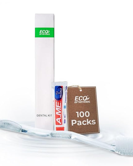 ECO Amenities Disposable Dental Kit – Toothbrush + Peppermint Toothpaste (Case of 100)