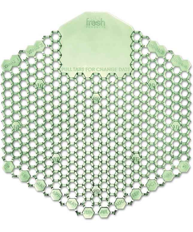 Wave 3D Urinal Screen, Cucumber Melon Scent, Green, 10 Screens per Box