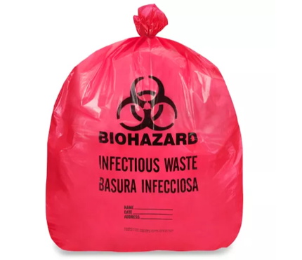 Red Biohazard Can Liner - 24"x33", 1.3 Mil, 500/cs