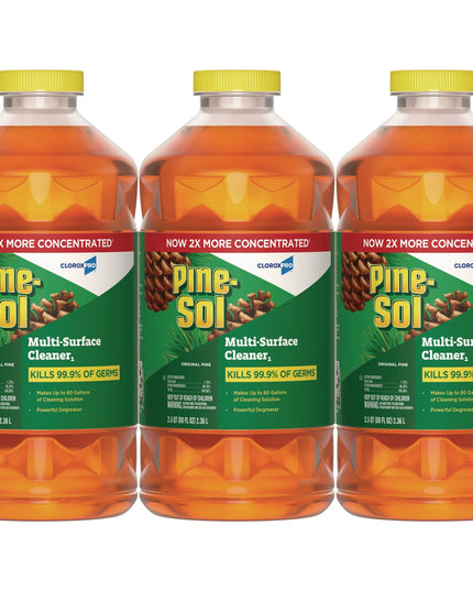 Pine-Sol Clorox Pro Surface Cleaner & Disinfectant, Concentrated Pine Scent, 80oz, Case of 3
