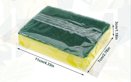 Hotel Half-Size Scrub Sponge, Yellow/Green, 40 Sponges per Pack