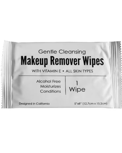 Individually Wrapped Makeup Remover Face Wipes with Vitamin E – Hospitality Grade, Case Packed